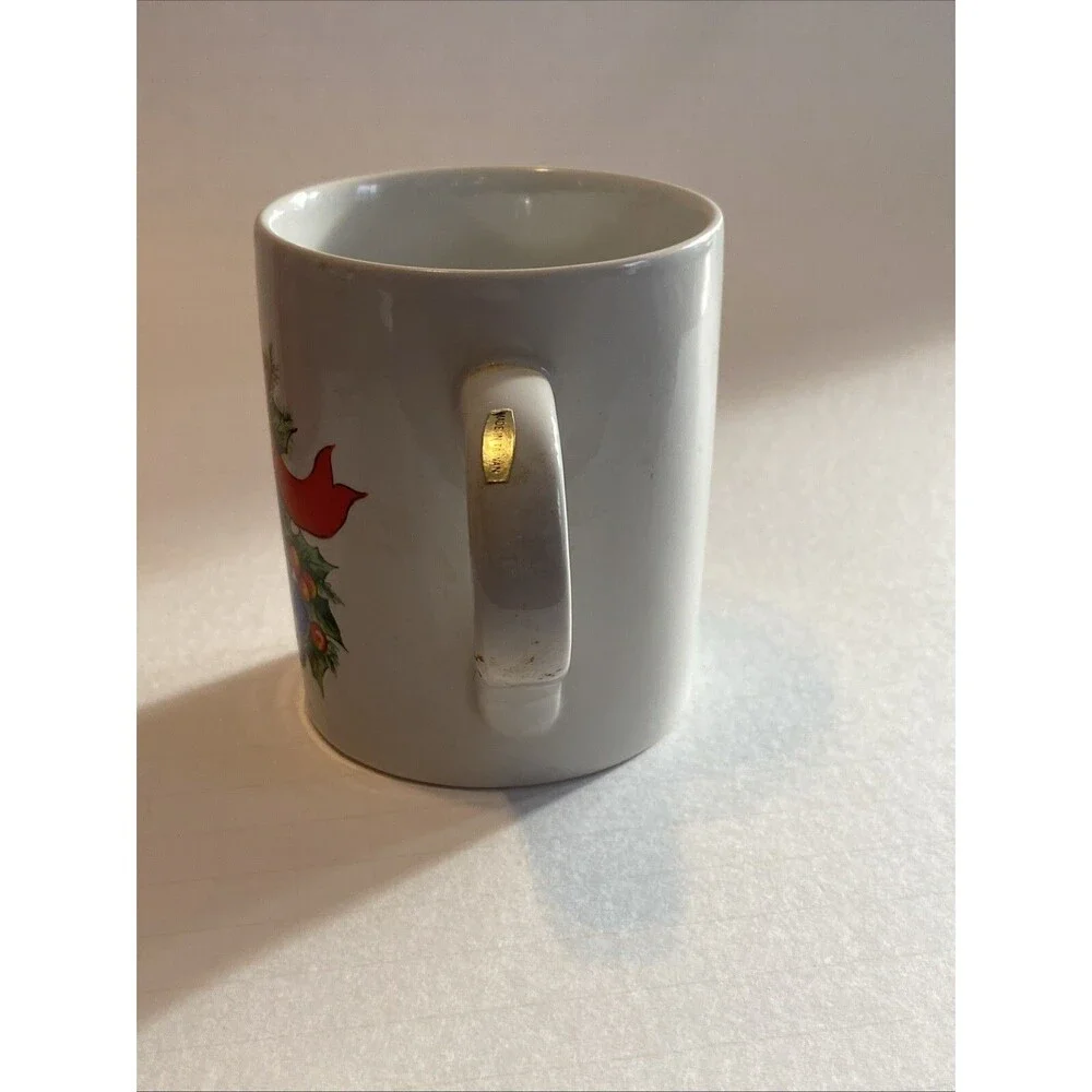 Vintage Christmas Solar Activated Coffee Cup Mug Musical Large Bell Graphic Box
